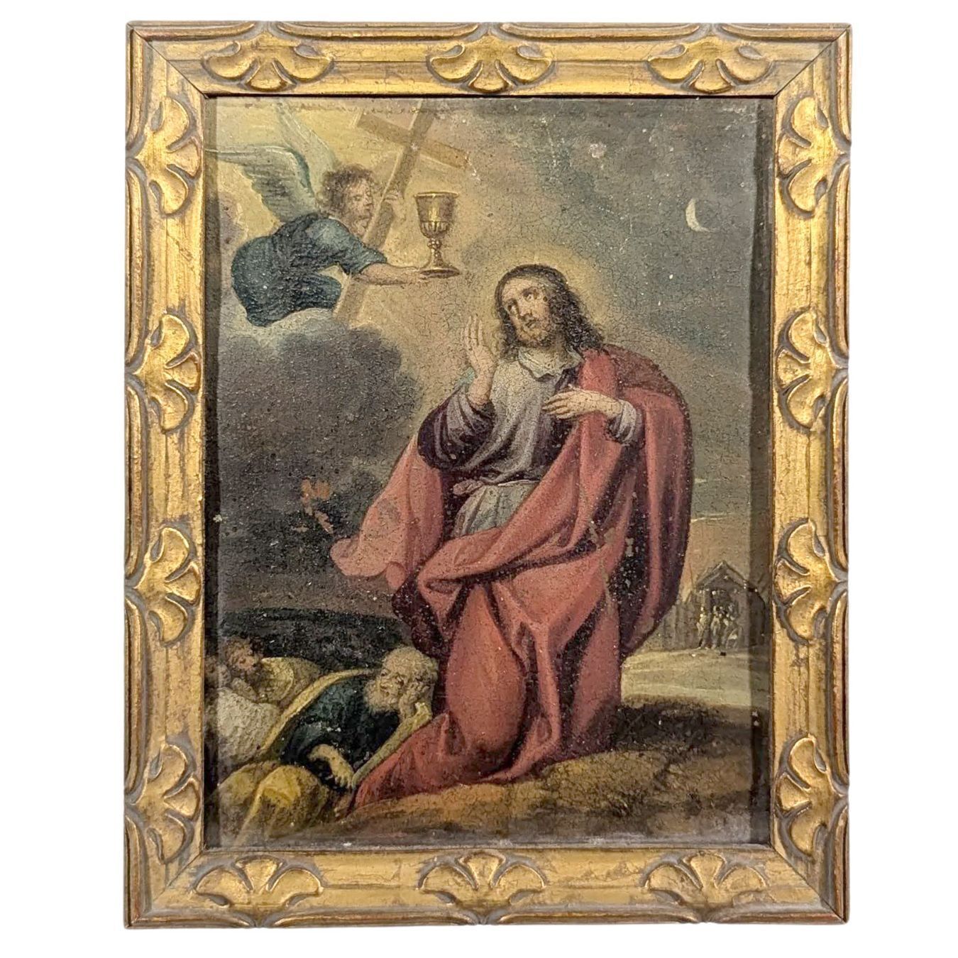 18th Century Religious Oil Painting On Canvas