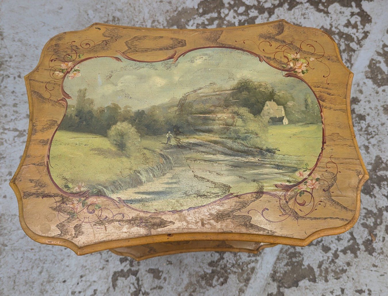 Art Nouveau Double Top Tea Table, 1900 photo for sale