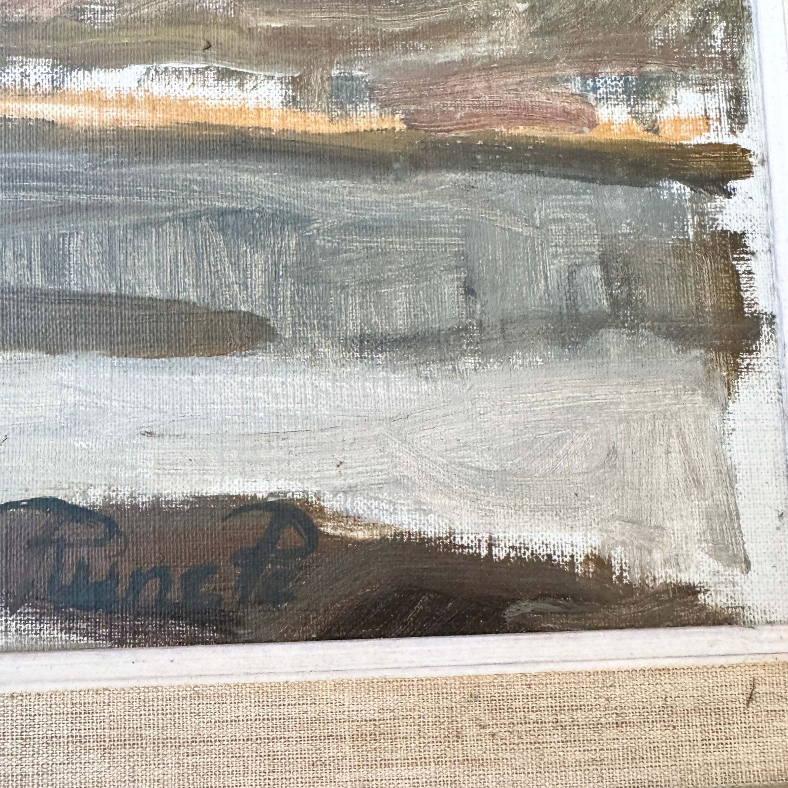 Northern Flow, 1956. Vintage Swedish Oil Painting. photo vinterior