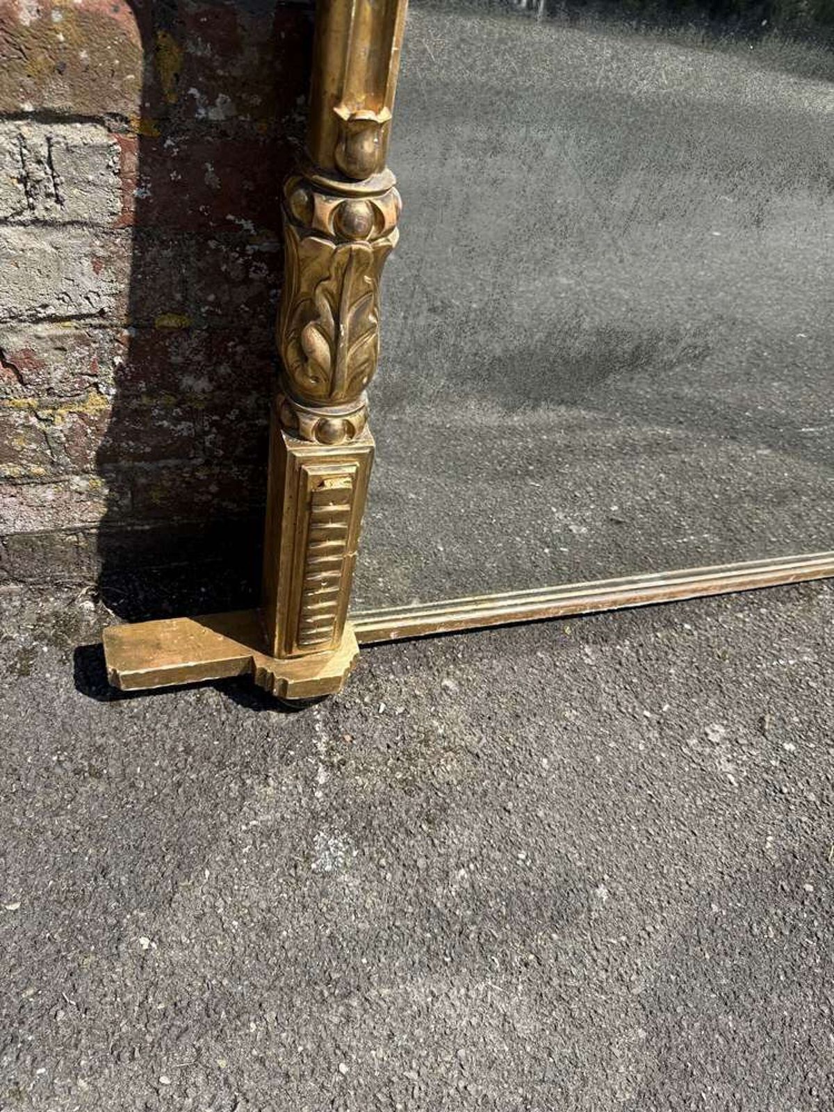 A Superb Large Antique English 19th C Carved Wood & Gesso Gilt Overmantle Mirror. photo for sale