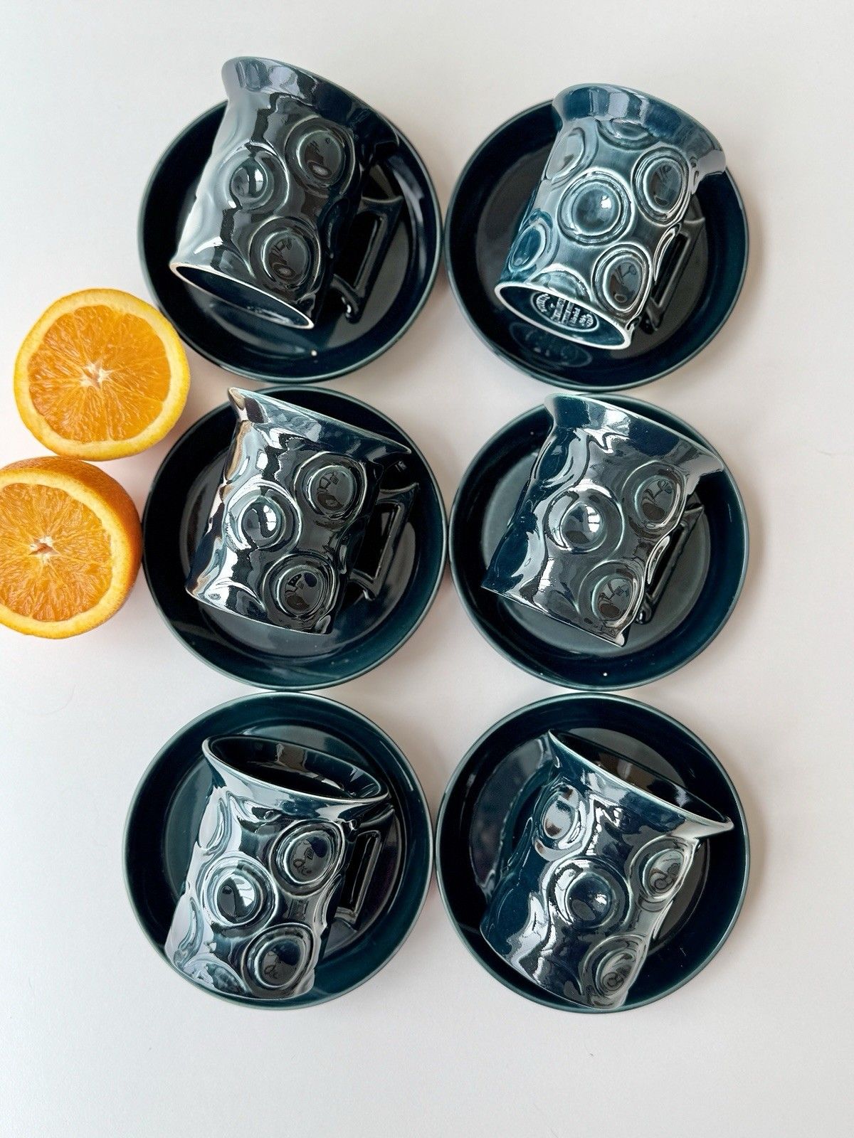 6 1960s Portmeirion Blue Jupiter Coffee Cups & Saucers By Susan Williams Ellis photo 90.0