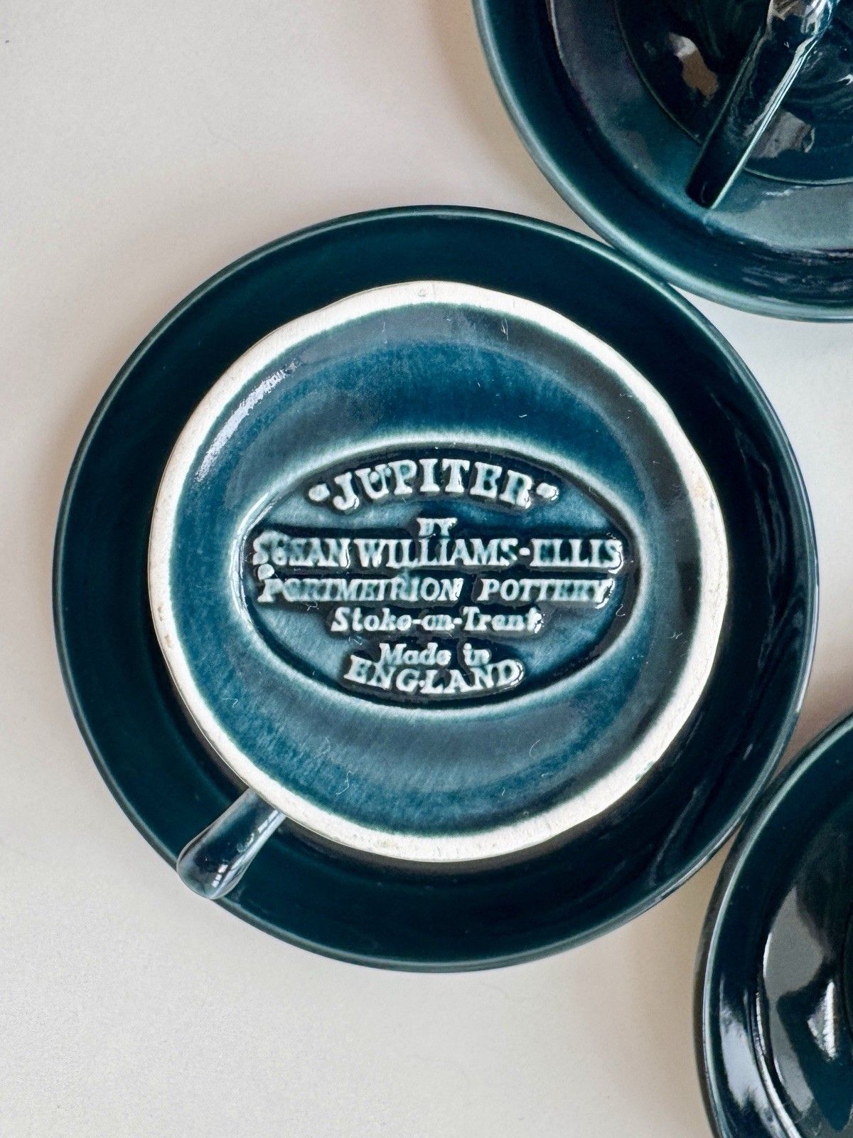 6 1960s Portmeirion Blue Jupiter Coffee Cups & Saucers By Susan Williams Ellis photo vintage