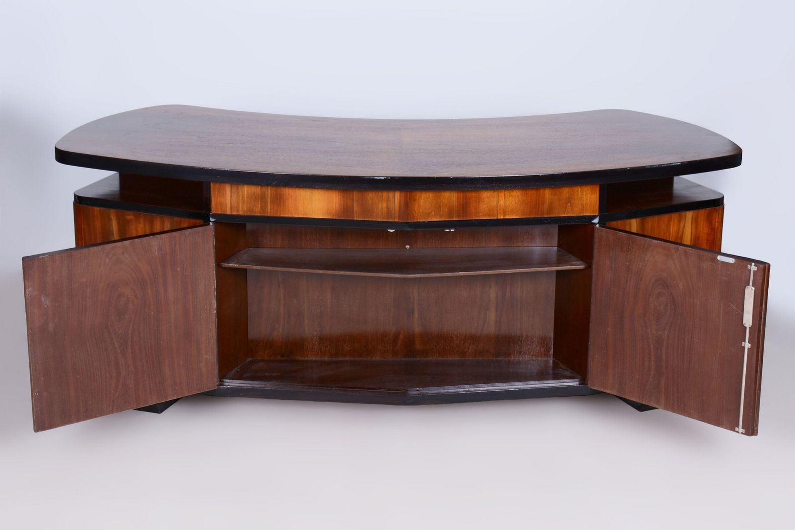 4050.0 Restored Art Deco Writing Desk, By J. Divíšek, Repolished, Walnut, Czech, 1930s photo