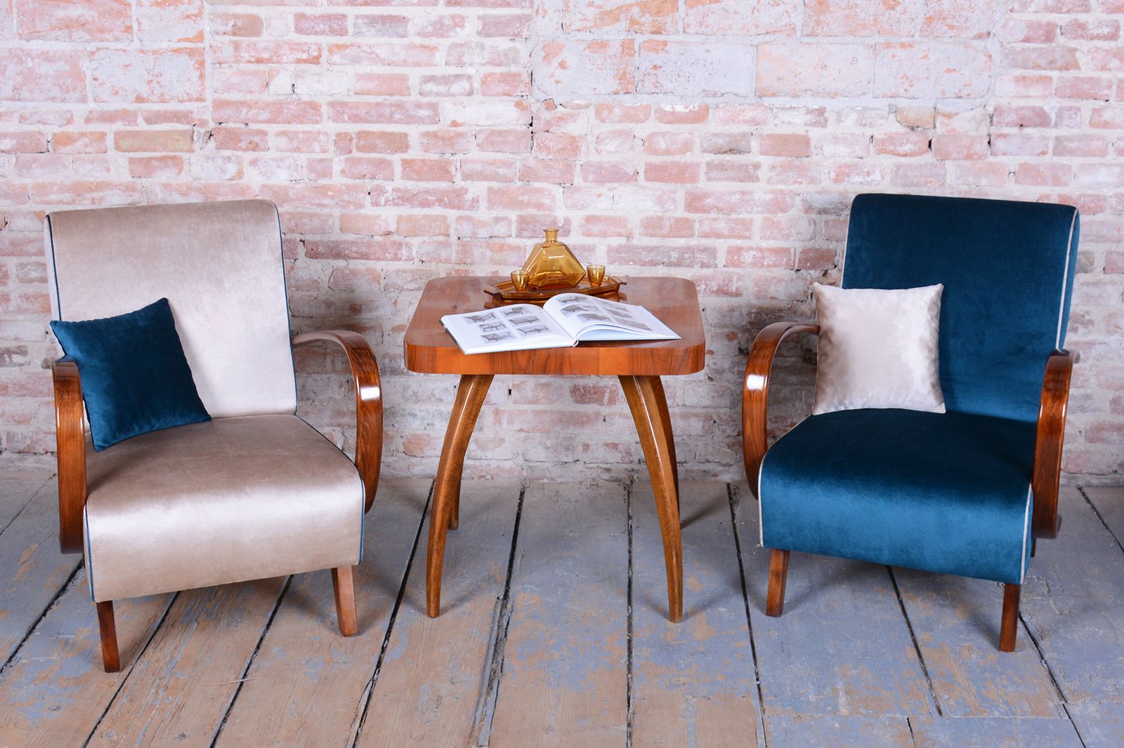 1700.0 Pair Of Restored Art Deco Armchairs, By J. Halabala, Up Závody, Czech, 1940s photo