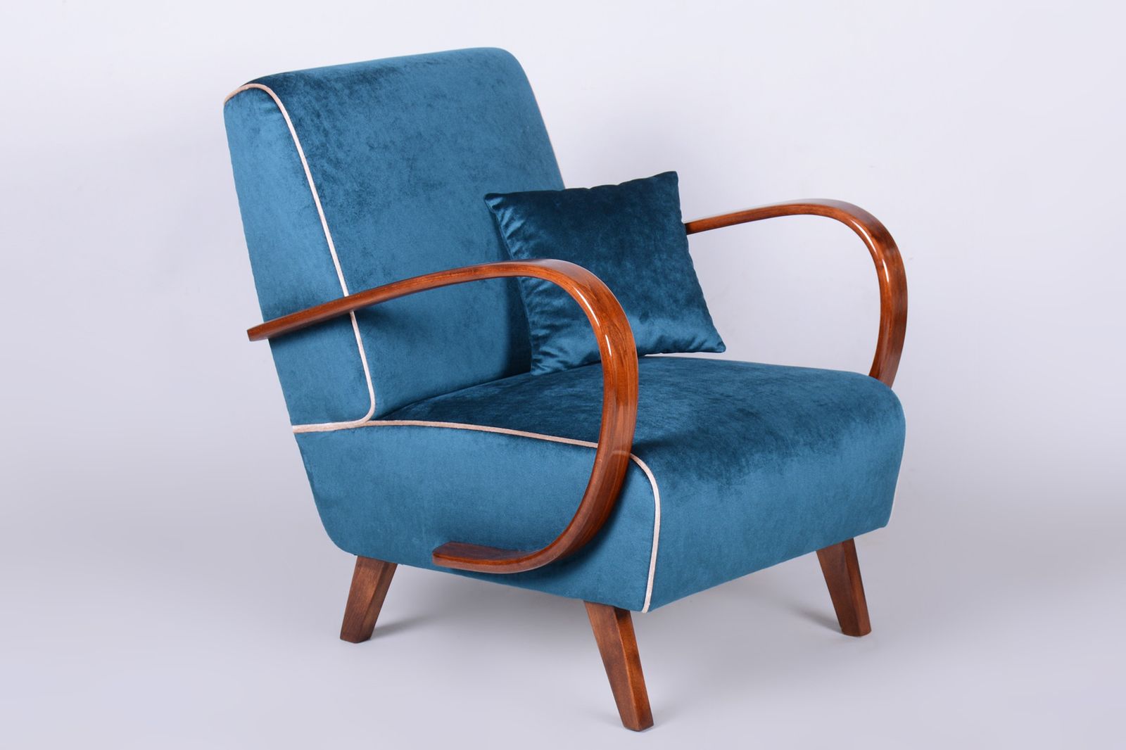 Restored Art Deco Armchair, By J. Halabala, Up Závody, Model C, Czech, 1940s