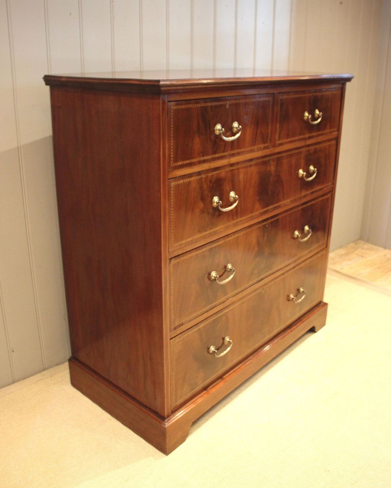 Furniture Substantial Edwardian Mahogany Chest Of Drawers photo