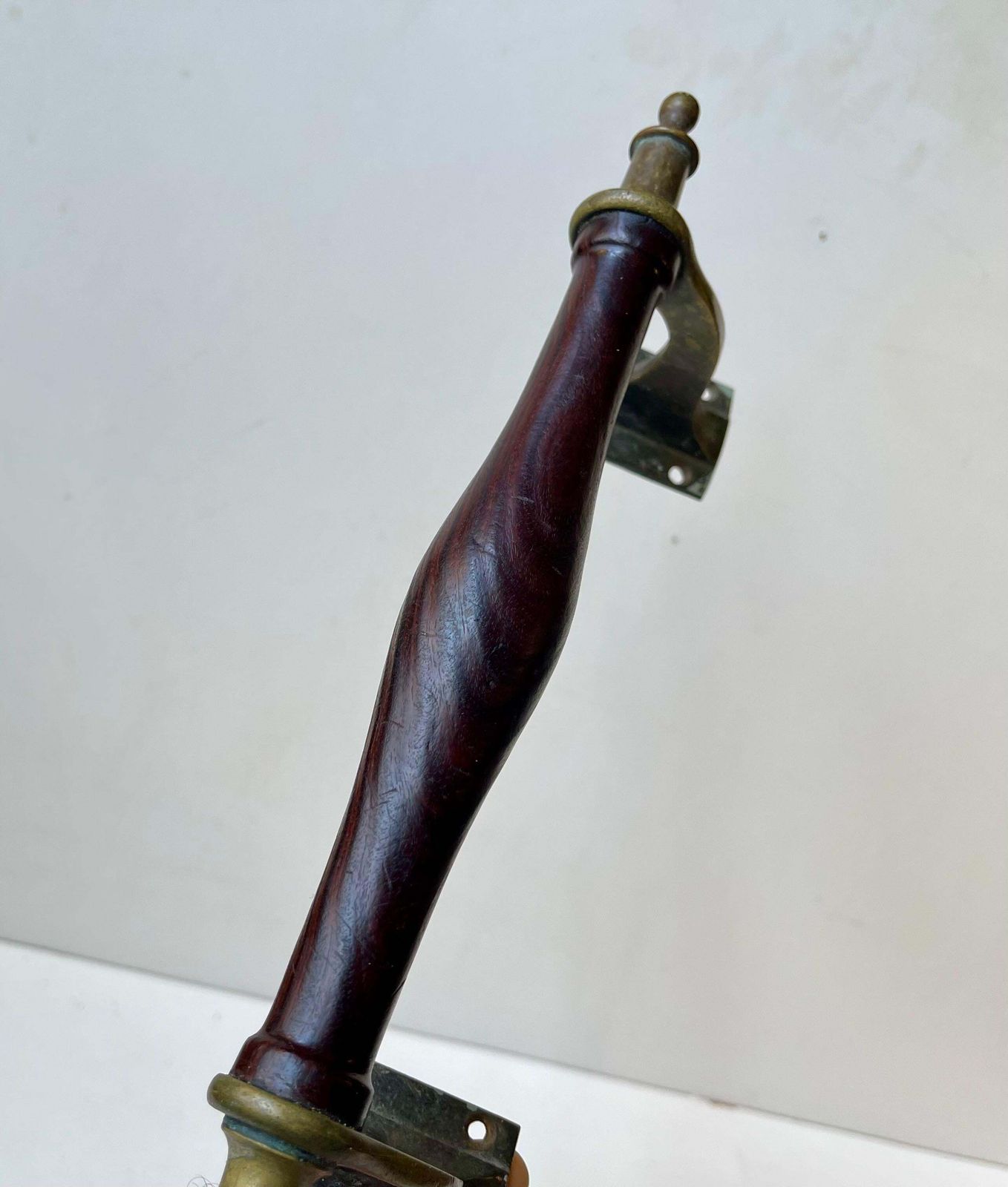 Antique Victorian Saloon Door Handles In Brass, Bronze & Hardwood photo Home Fixtures