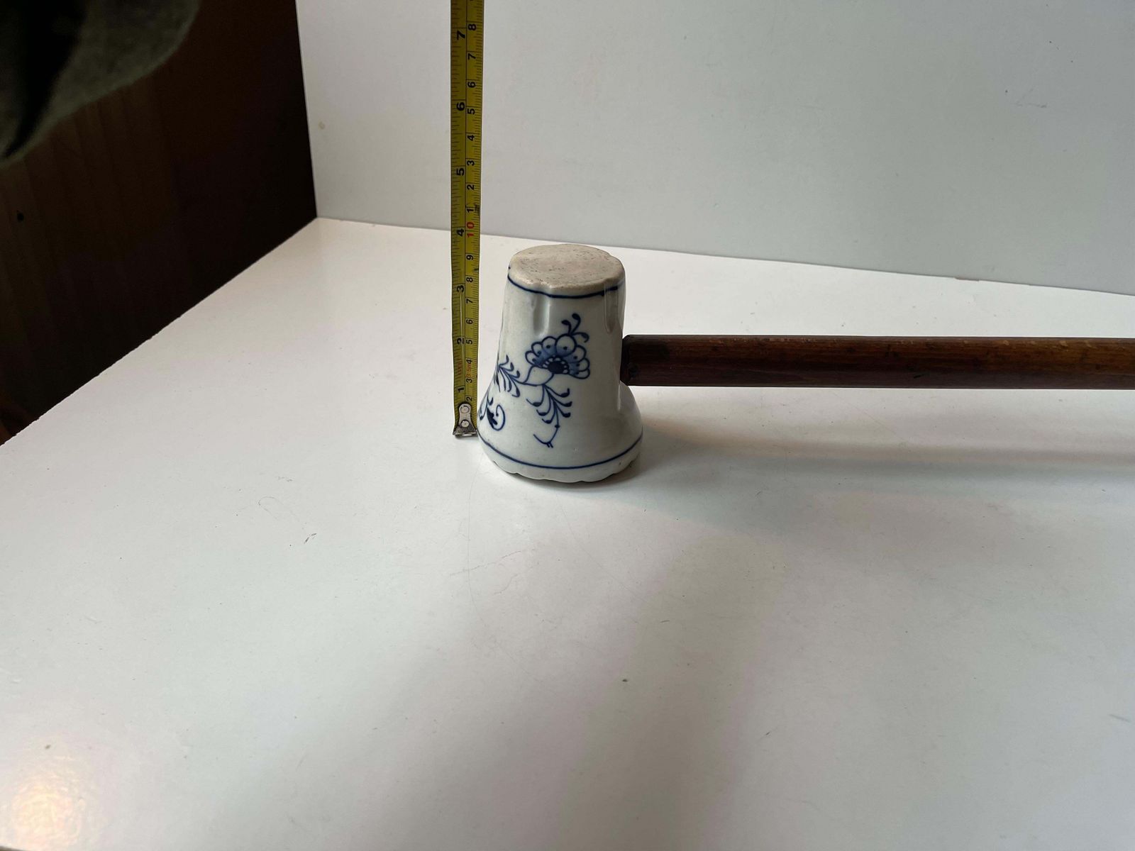 photo for sale Antique German Porcelain Meat Hammer In Meissen Blue Onion