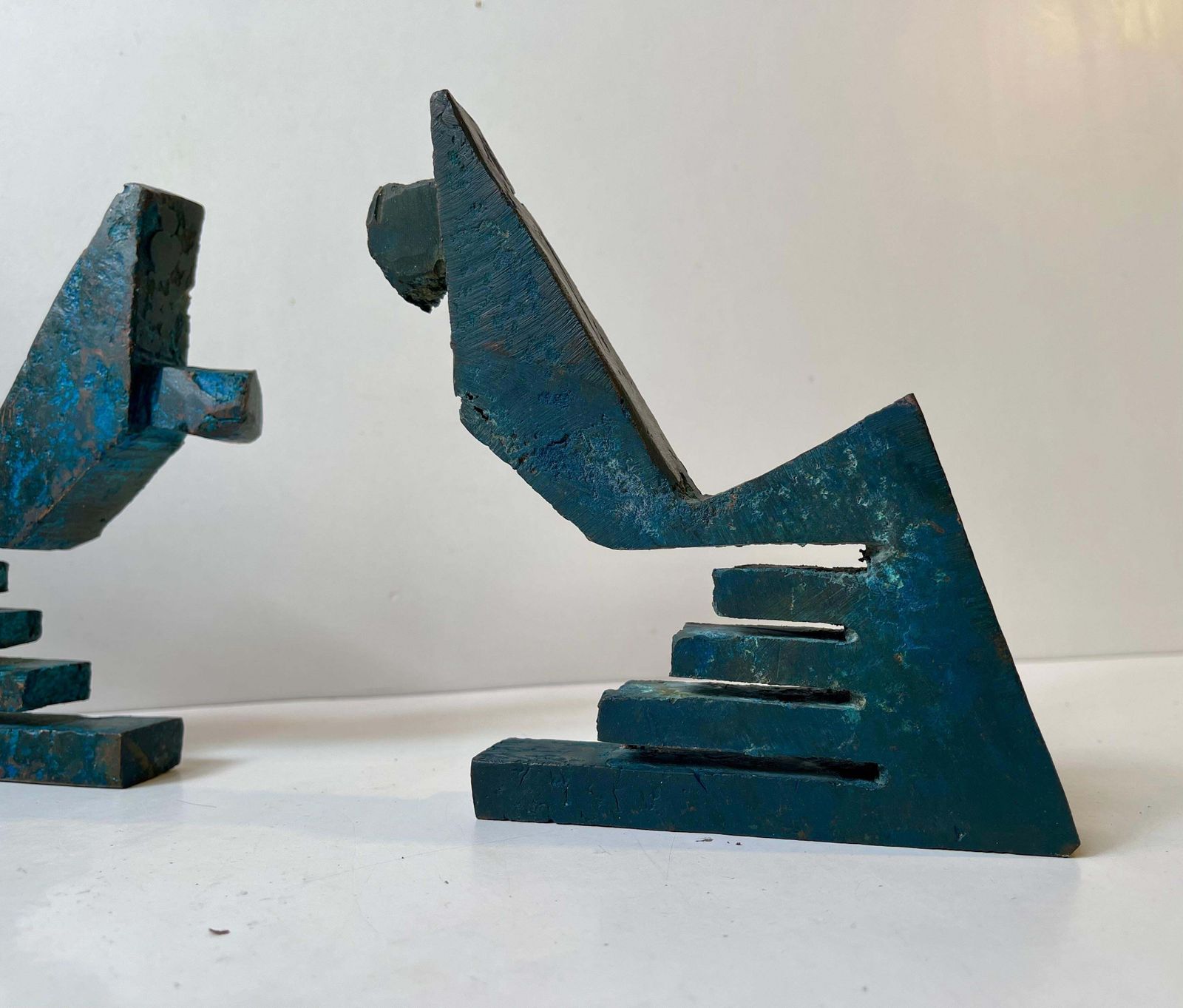 Danish Artist Peder Evald Madsen   Brutalist Bronze Sculptures, 1980s photo Art