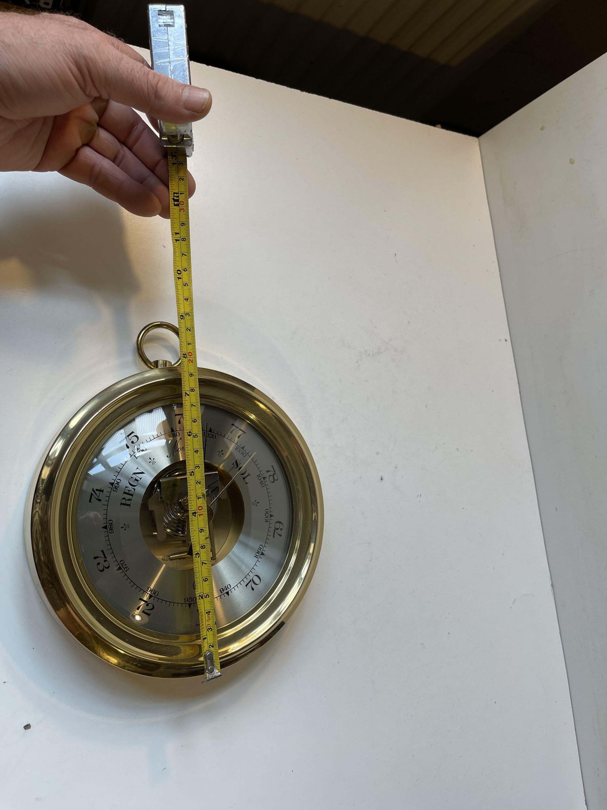 Vintage Brass Barometer By Barigo Germany, 1980s photo vinterior