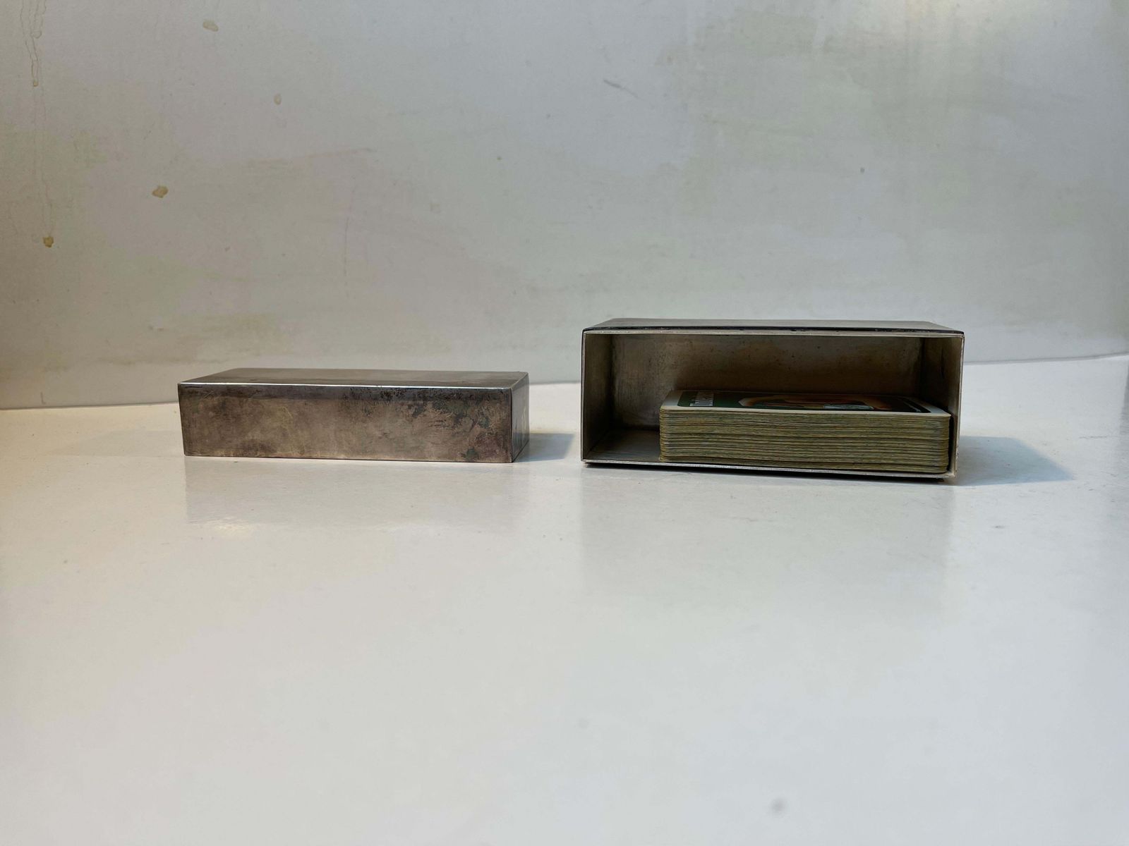 Bauhaus Era Cigarette Container In White Metal, 1930s photo 296.0