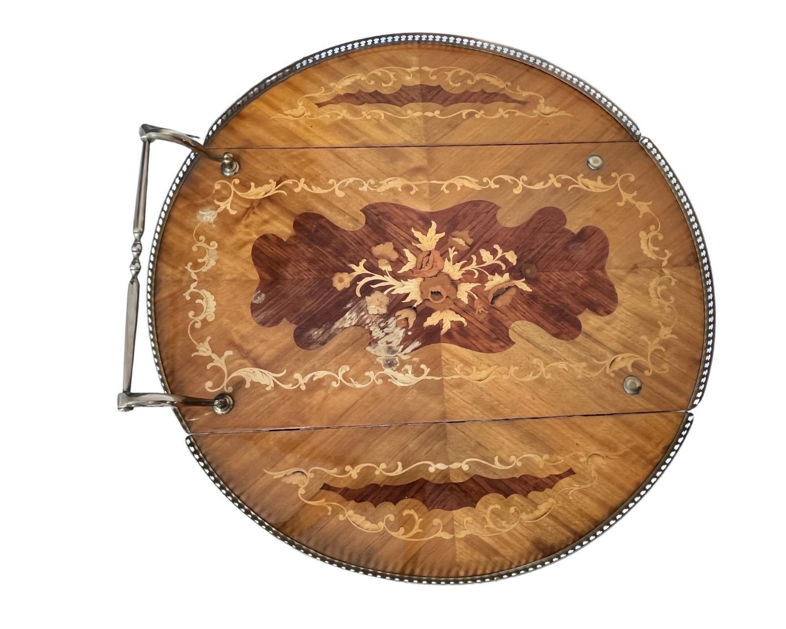 Houten Barcart | Inklapbaar Blad | Marqueterie | Sorrento, Ca. 1950–1980 photo vintage