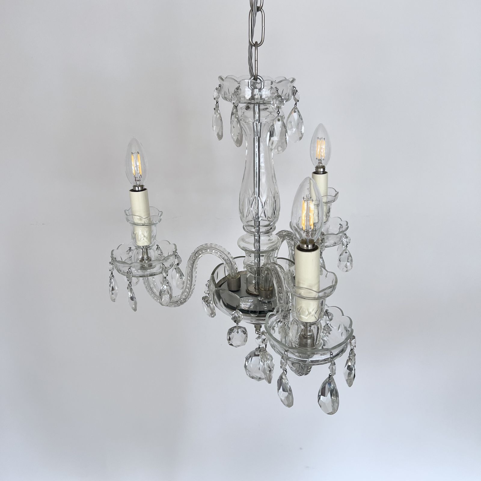 Three Arm Czech Crystal Chandelier photo buy