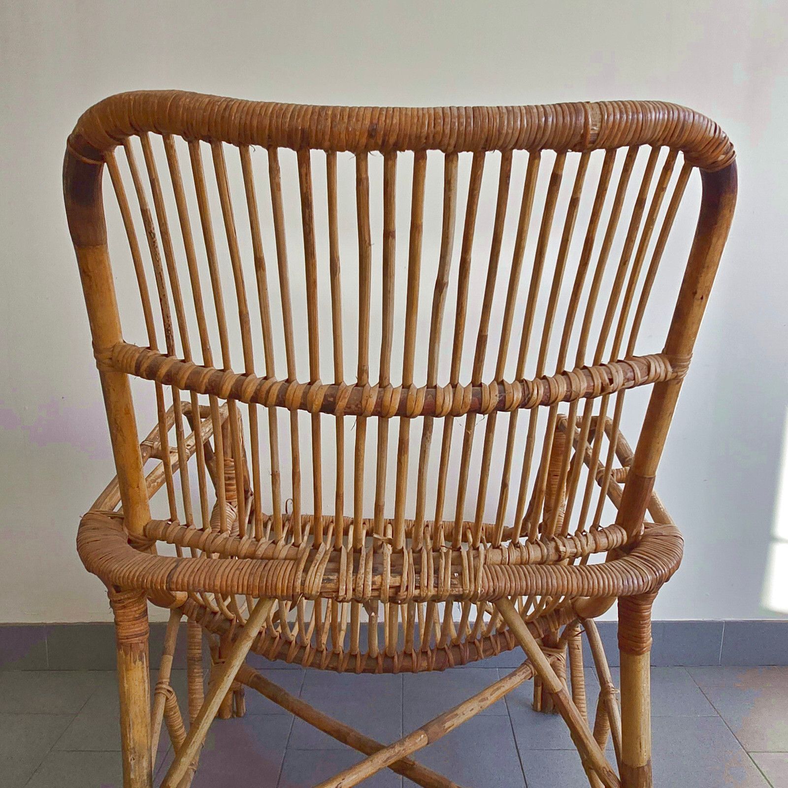 Vintage Jaren 1960 Rotan Fauteuil 60s Dlg Janine Abraham & Rohe Noordwolde photo vinterior