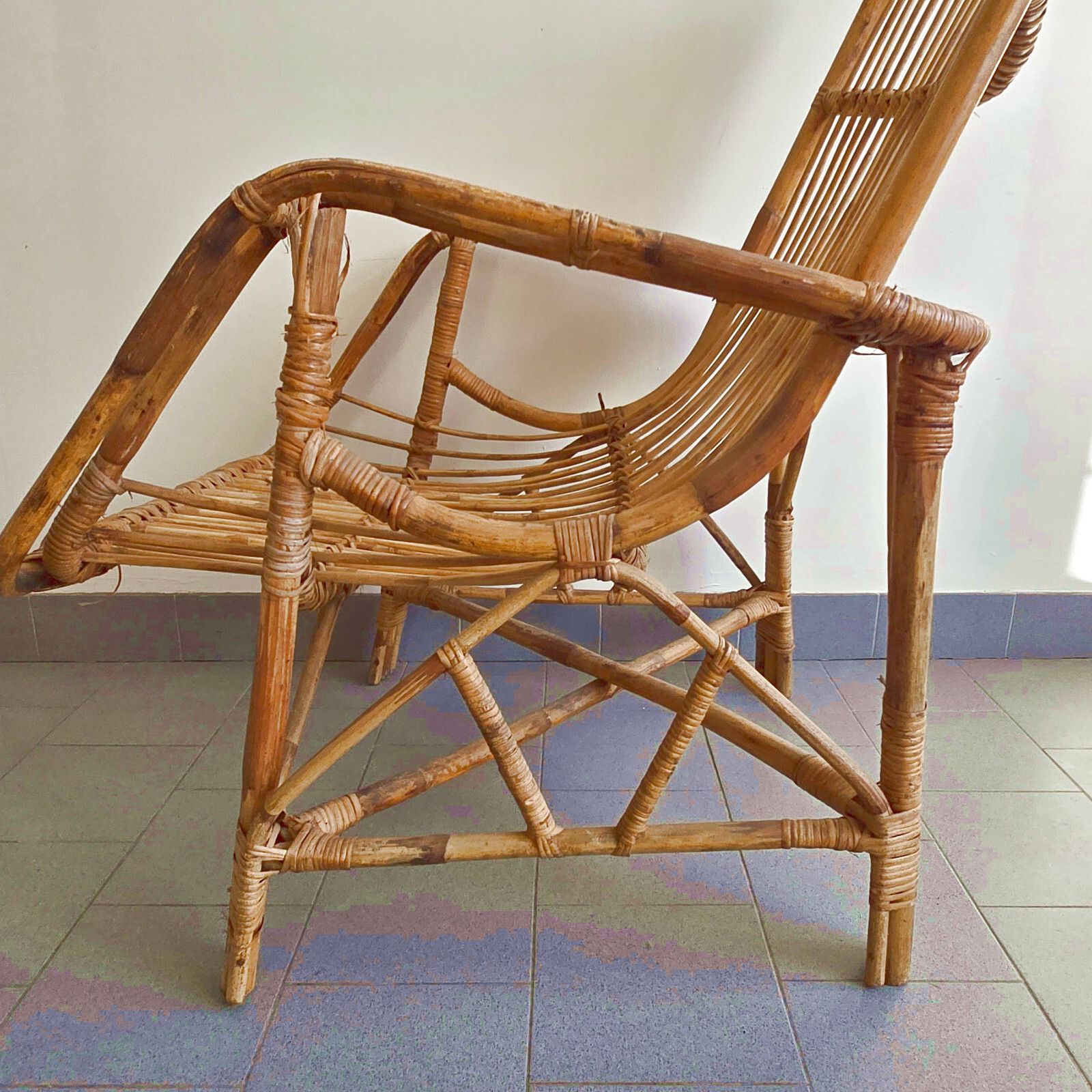 447.0 Vintage Jaren 1960 Rotan Fauteuil 60s Dlg Janine Abraham & Rohe Noordwolde photo