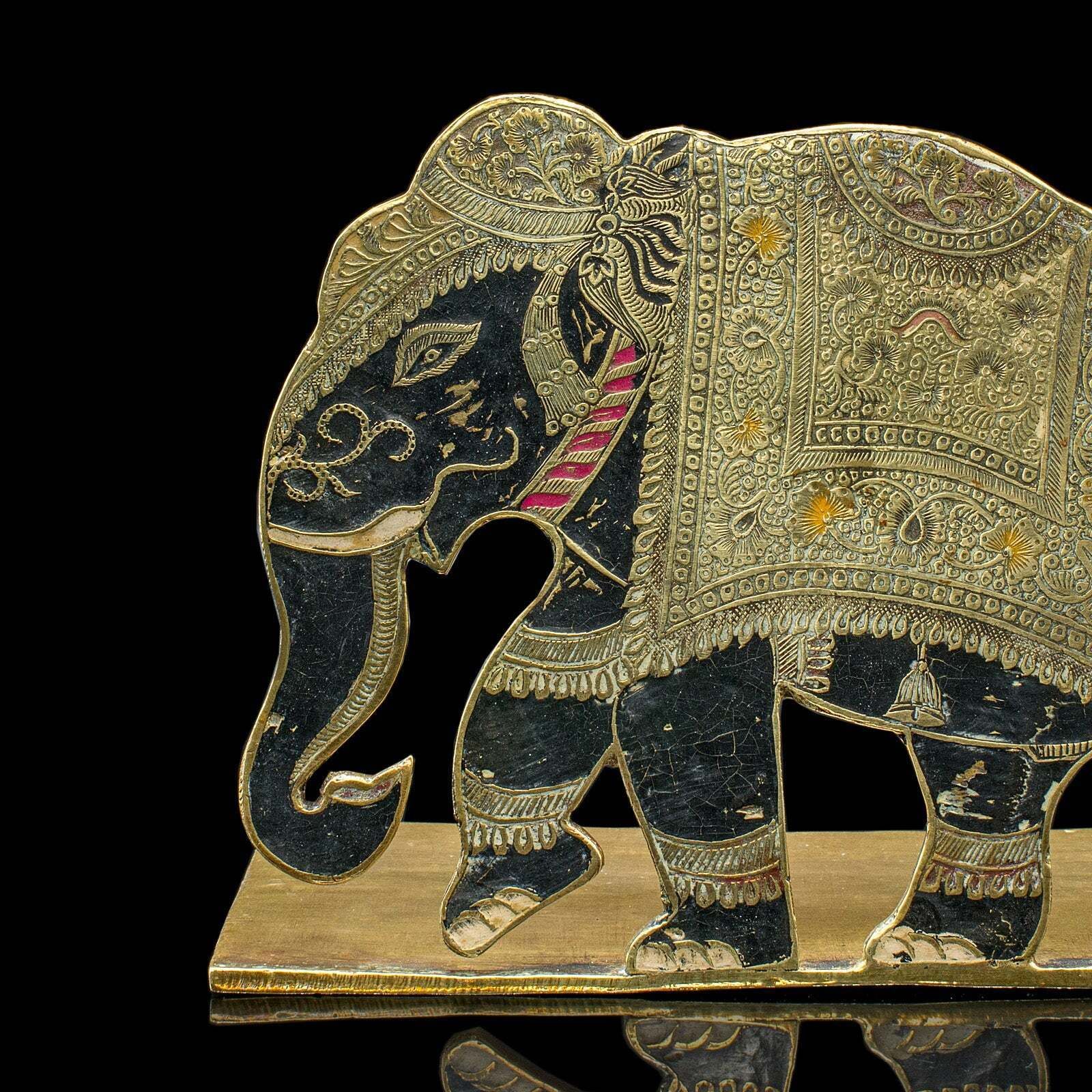 photo furniture Pair Of Antique Elephant Bookends, Indian Brass Decorative Book Rests, Victorian