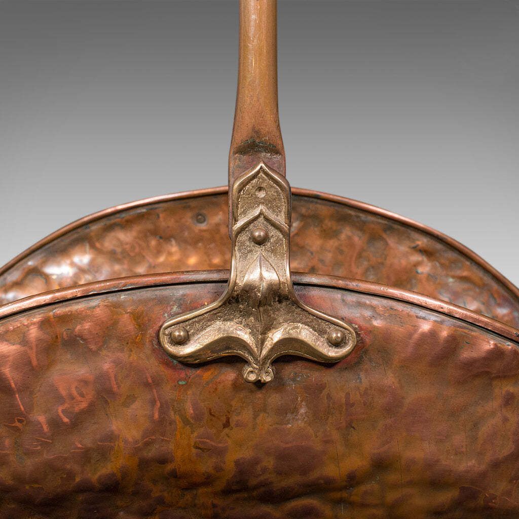 Antique Log Layer, English, Copper, Brass, Fireside Fuel Tray, Victorian, C.1870 photo buy