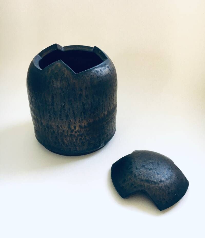 Brutalistisch Studio Aardewerk Met Deksel Door Jaan Mobach, Nederland, Ca. Jaren 1960 photo Woonaccessoires