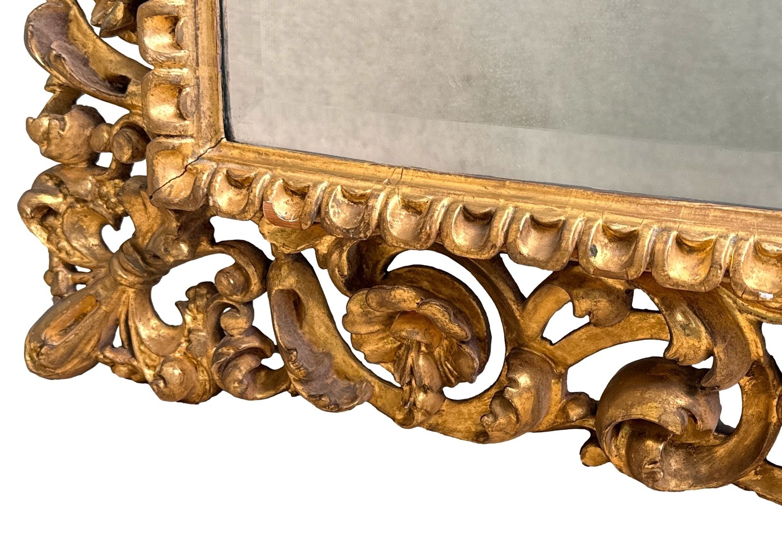 19th Century Rectangular Italian Gilt Wood Wall Mirror (Italy, Circa 1840) photo 4500.0