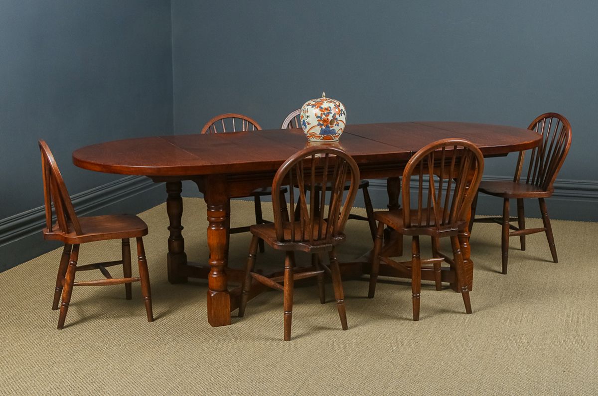17th Century Style 8ft 3” Oak Farmhouse Kitchen Dining Refectory Serving Table (Circa 1980) photo for sale