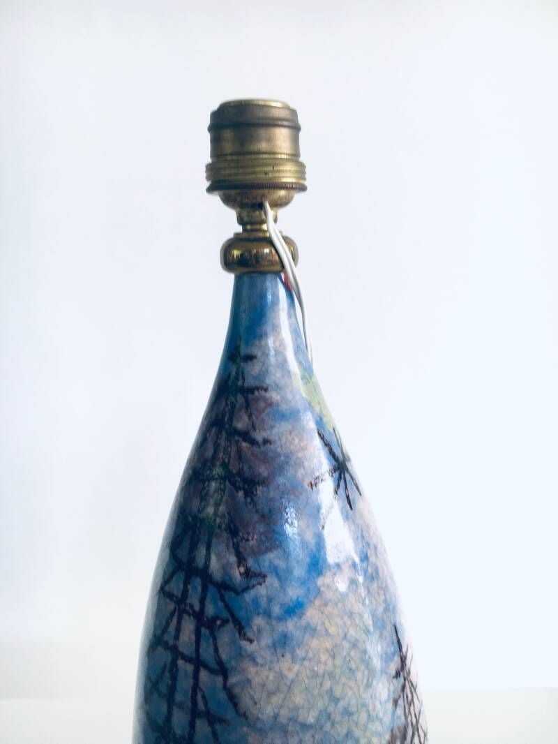 Midcentury Design Art Studio Ceramic Table Lamp By Cacf Faenza, Italy 1950's photo buy