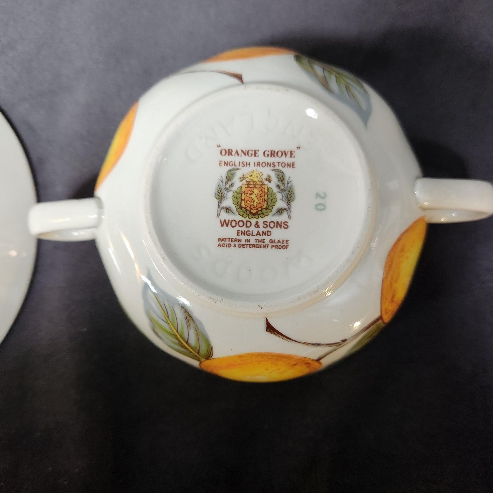 Wood And Sons, Orange Grove Soup Coupes And Saucers photo buy
