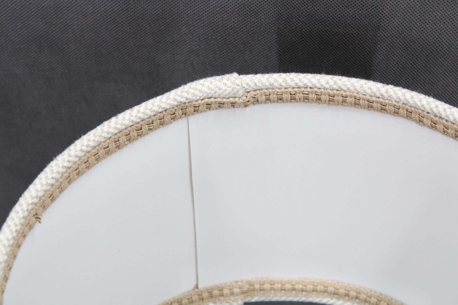 1970s Italian Glass Table Lamp With Boucle Fabric Shade photo vinterior