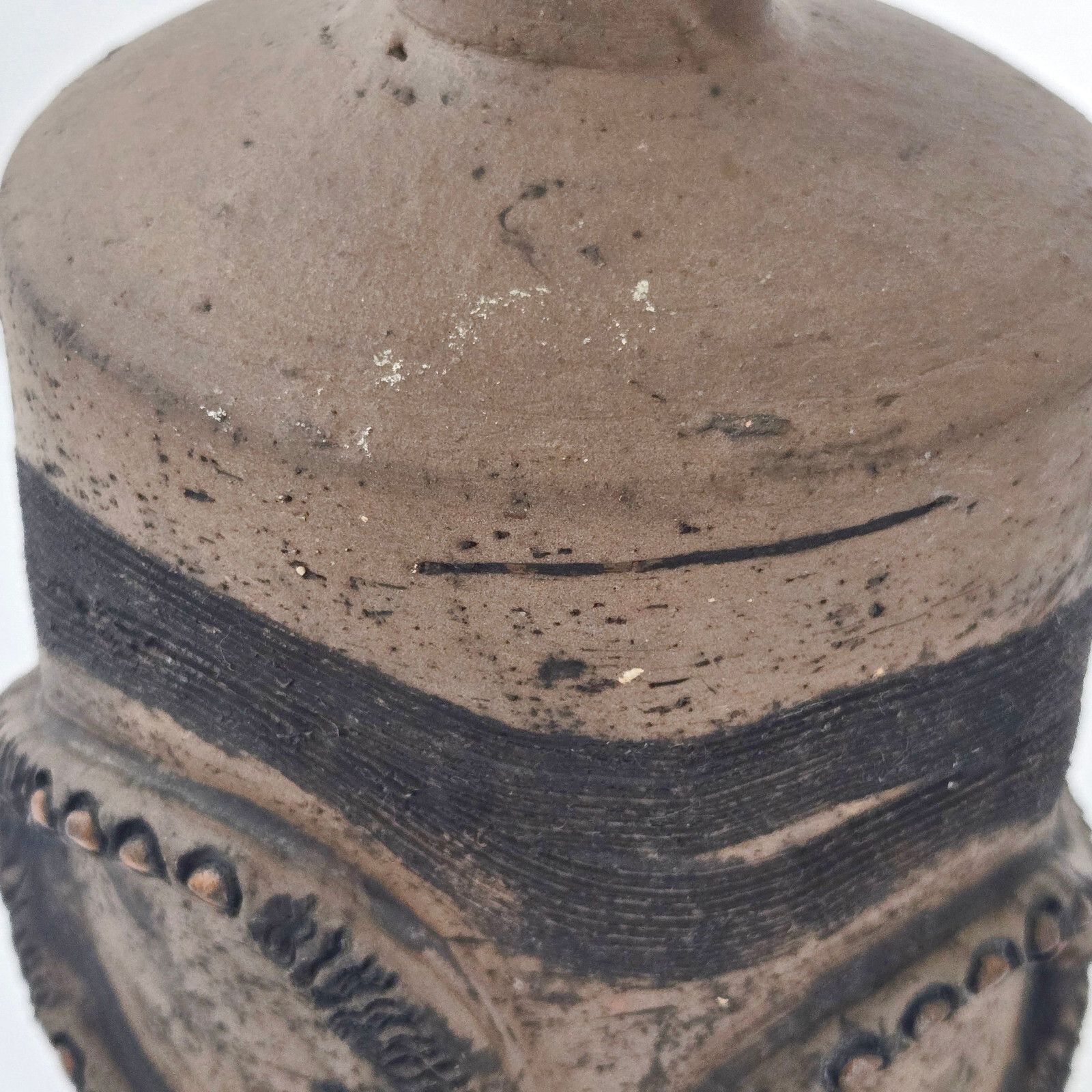 Vintage 1970s Terracotta Ceramic 2 Sun Vase 70s Retro 70s photo for sale