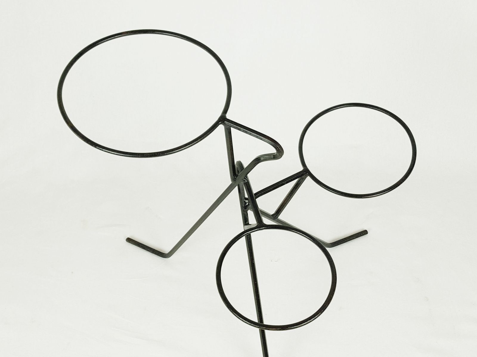 Italian Black Metal Rod Midcentury Free Standing Plants Holder photo vinterior