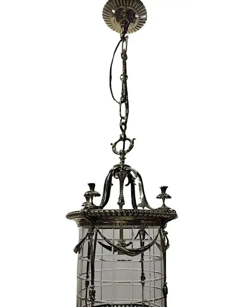 A Very Rare Pair Of Early 20th Century Brass And Glass Lanterns photo Lighting