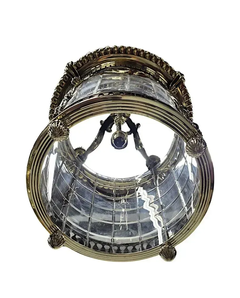 A Very Rare Pair Of Early 20th Century Brass And Glass Lanterns photo vinterior