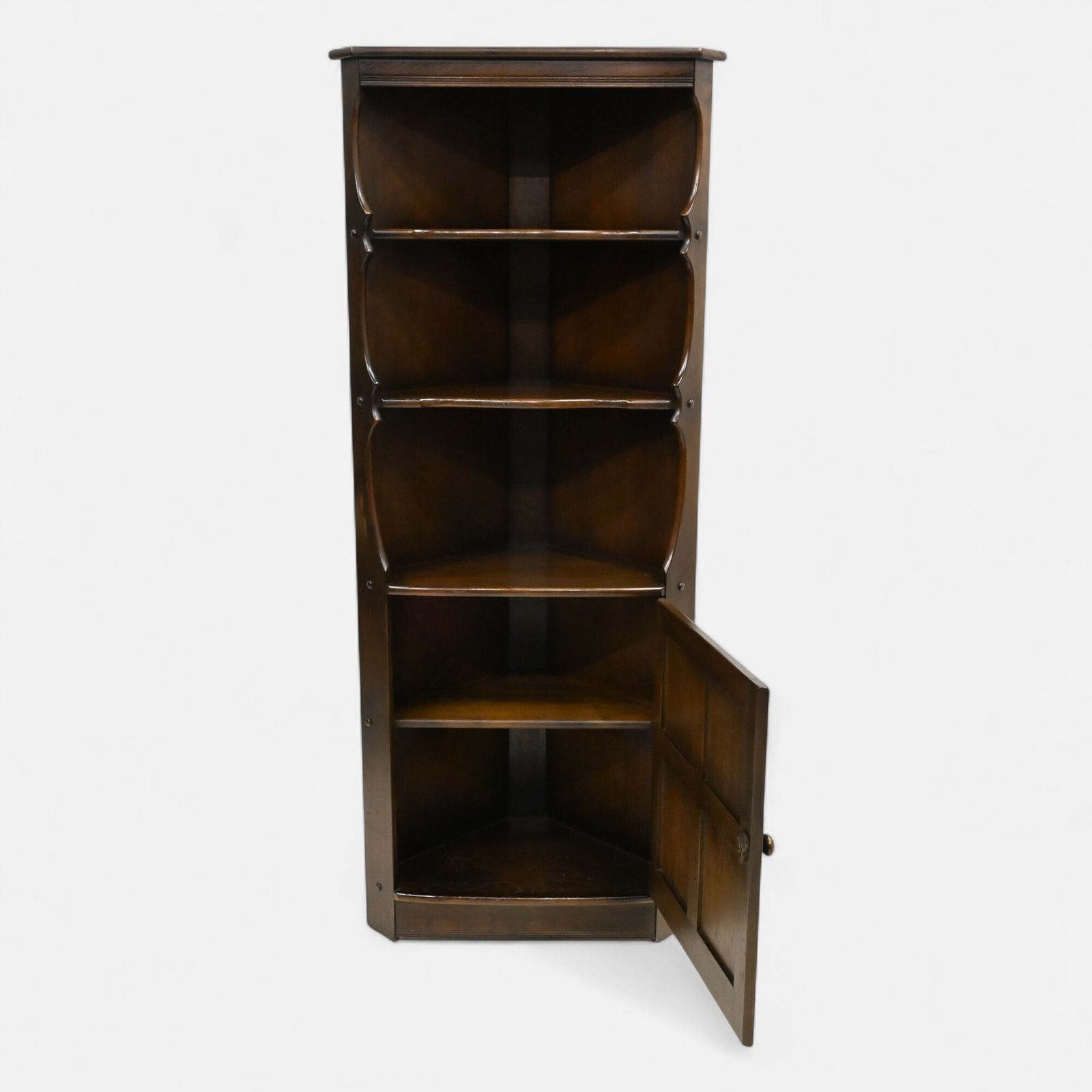 photo furniture Genuine Ercol Corner Cabinet With Shelves 1978 Free Uk Delivery*