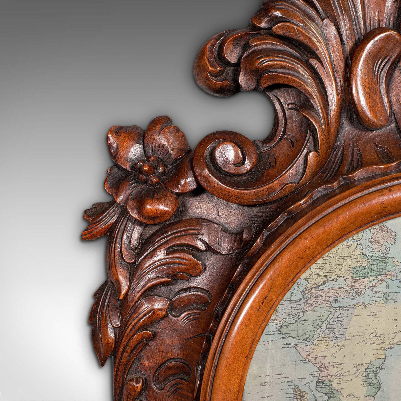 Antique Rococo Mirror, Italian, Carved Fruitwood, Hall, Lounge, Victorian, 1900 photo buy