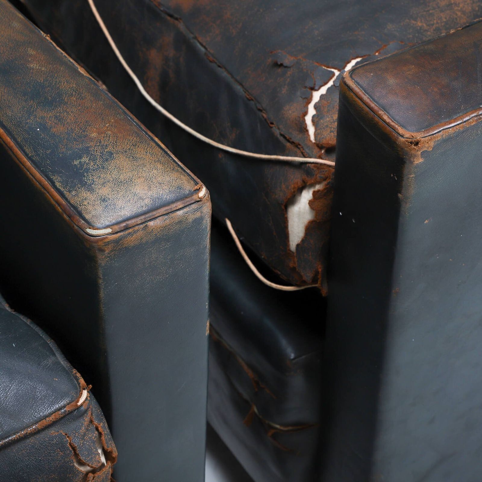Furniture Pair Of Art Deco Leather Chairs photo