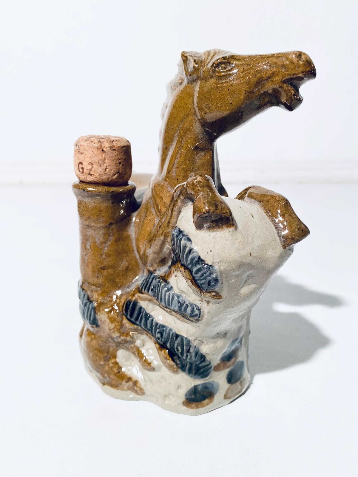 Ceramic Horse Spirit Decanter / Japanese Or Chinese Bar Decor / Sake Bottle photo Home Decor