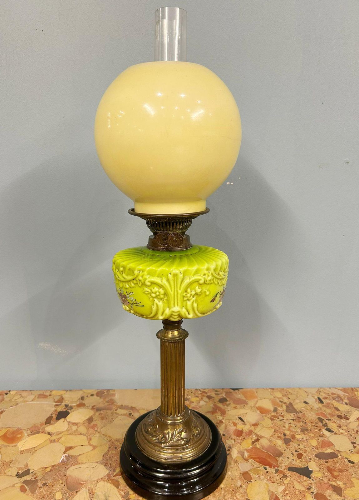 Victorian Oil Lamp Porcelain Gilt Table Light 1880 photo 380.0