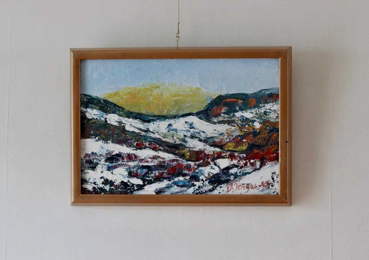 Swedish Oil Painting "Uddevalla 1995" By Veikko Kangas   Vintage, Framed | 36 X 26 Cm / 14.2 X 10.2 In