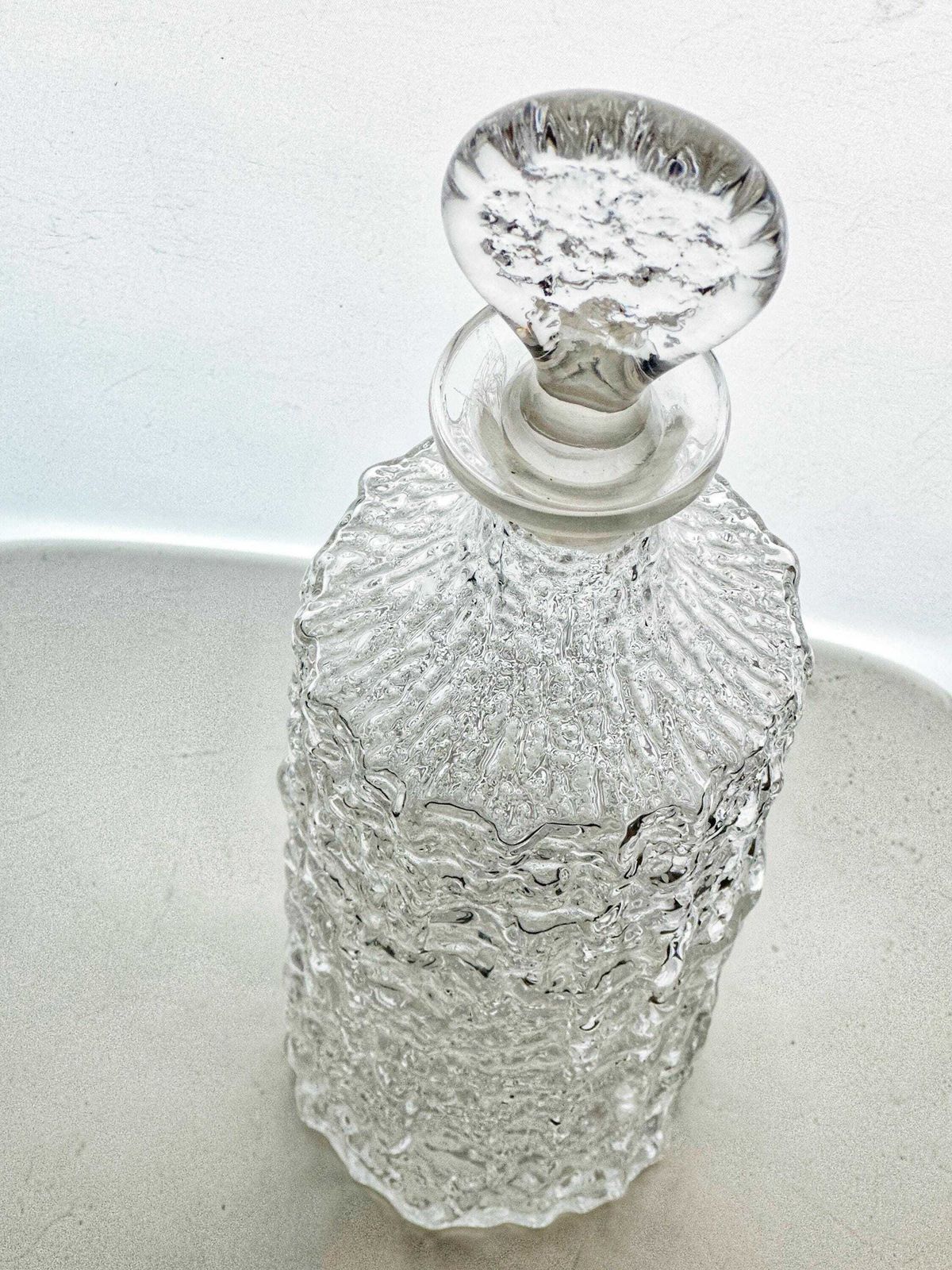 Whitefriars Scandinavian Glacier Finish Decanter Hand Ground Stopper 1970s photo Home Decor