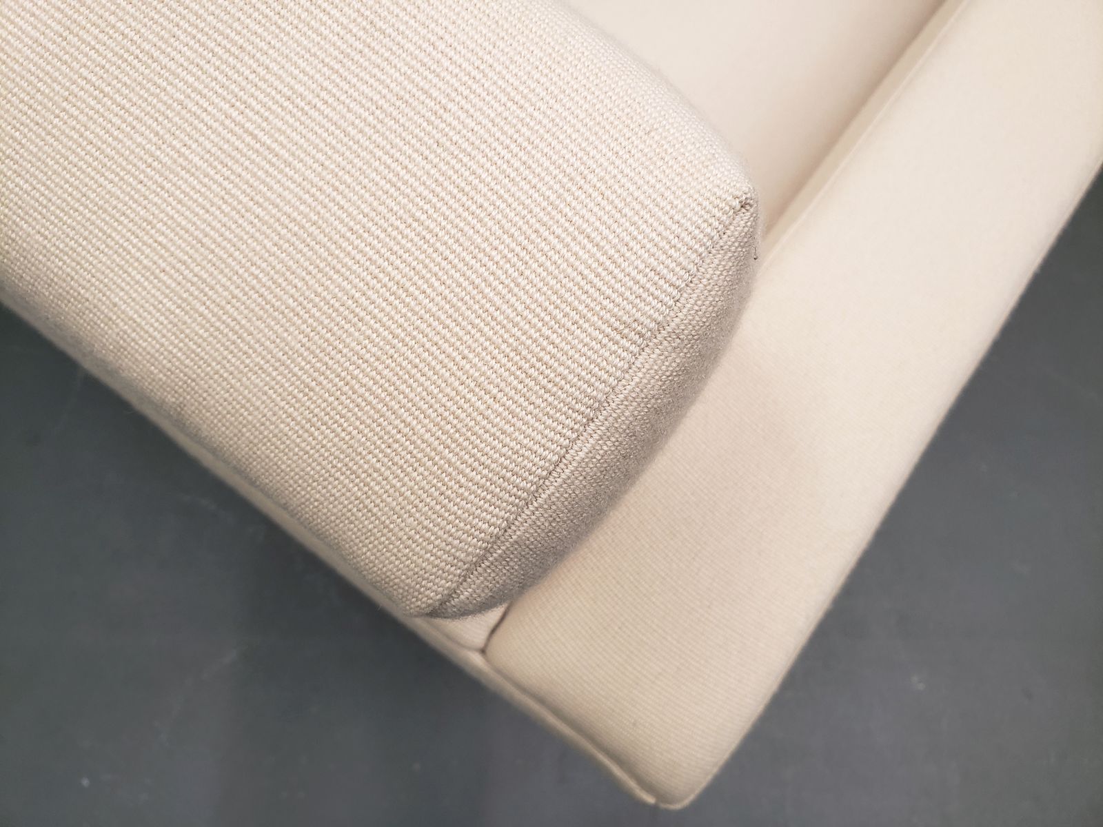 German Club Lounge Chairs – Ivory Wool Upholstery, Chrome Legs photo for sale