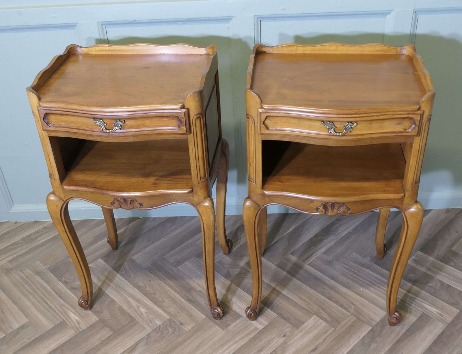 Pair Of French Cherry Bedside Cabinets photo Furniture