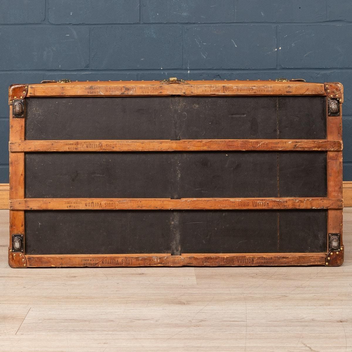 20th Century Louis Vuitton Malle Haute Trunk Orange "Vuittonite" Canvas, C.1900 photo vinterior