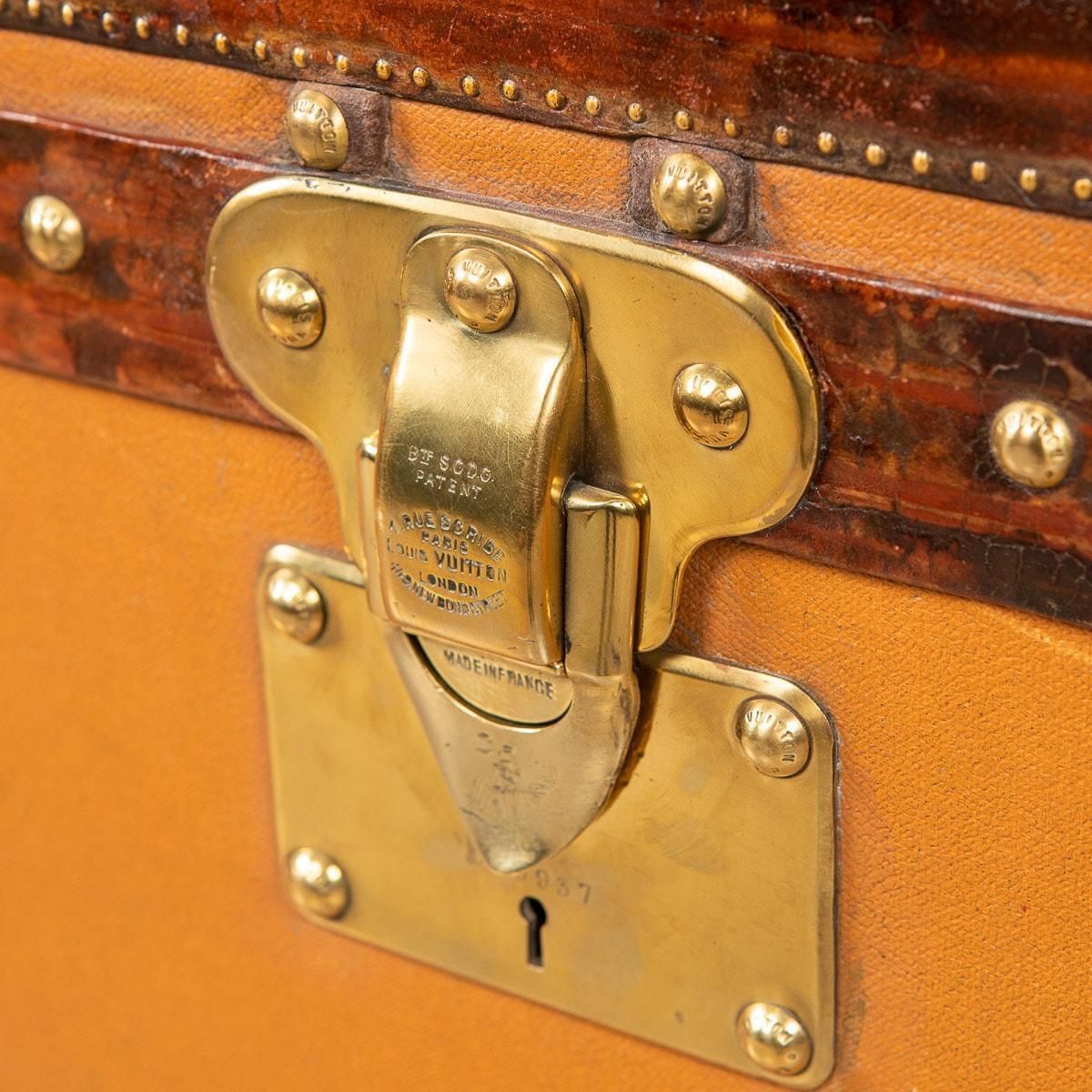 photo buy 20th Century Louis Vuitton Malle Haute Trunk Orange "Vuittonite" Canvas, C.1900