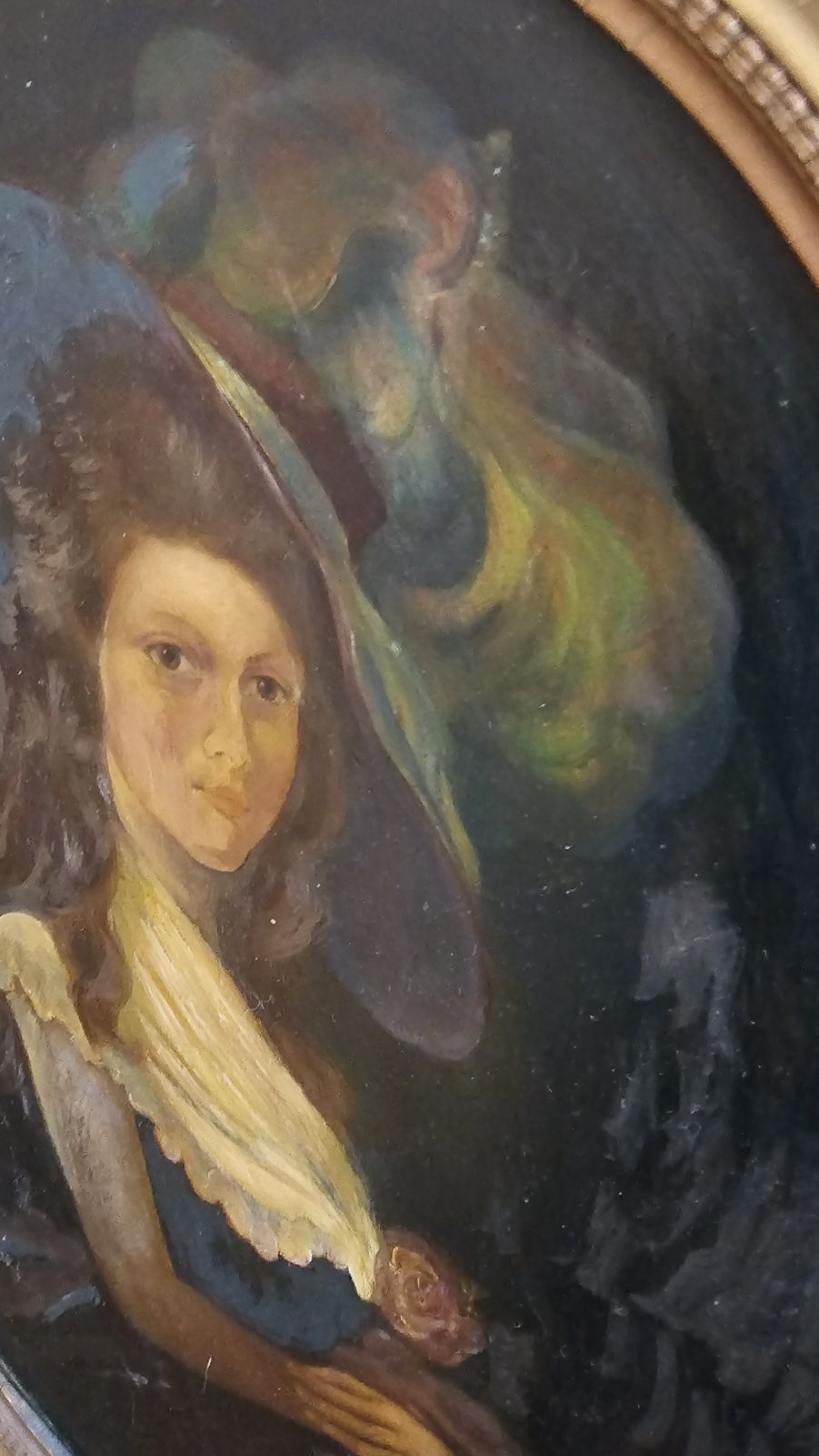Very Old Oil Painting Of A Beautiful Georgian Young Lady photo Art