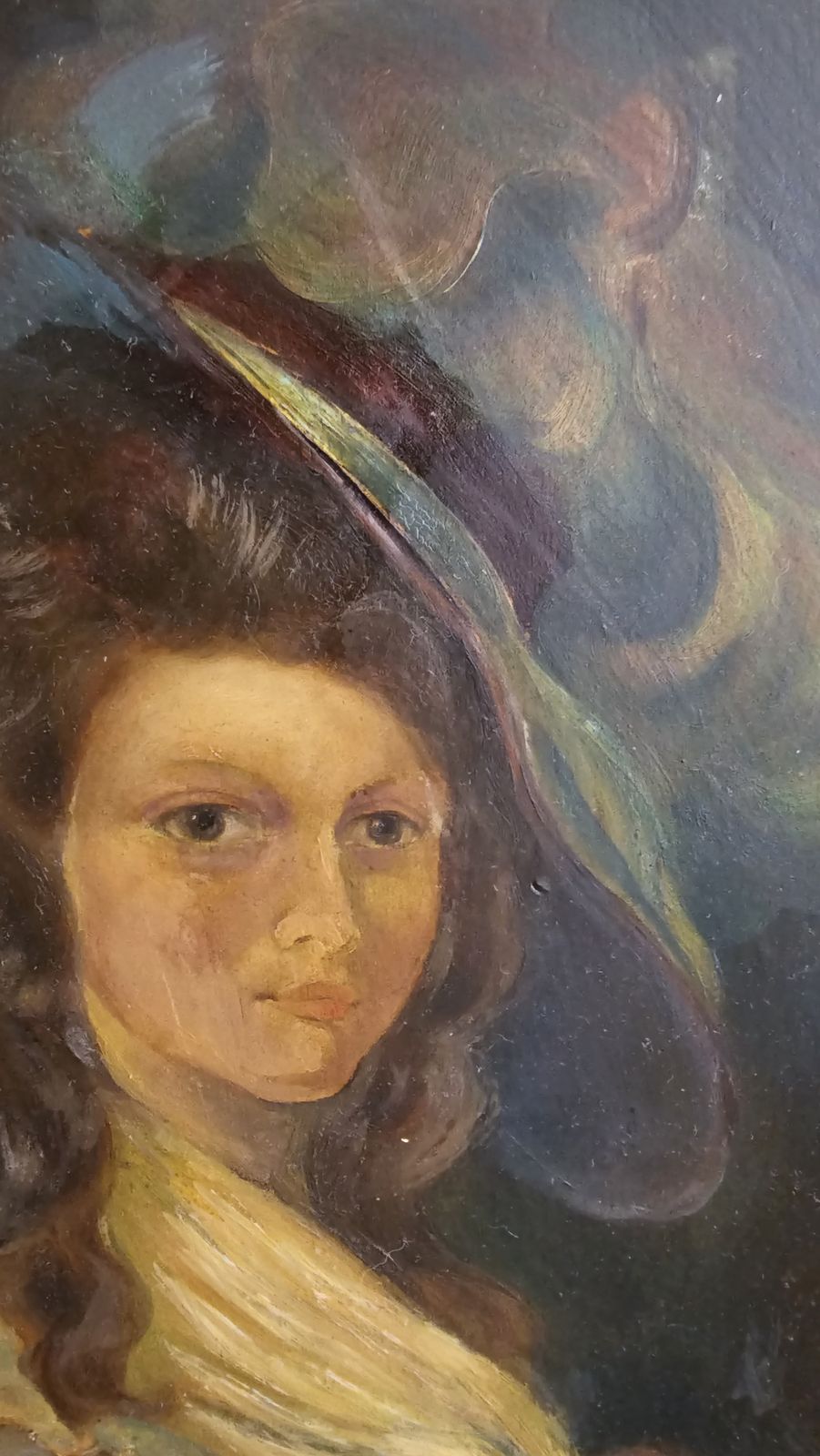 Art Very Old Oil Painting Of A Beautiful Georgian Young Lady photo