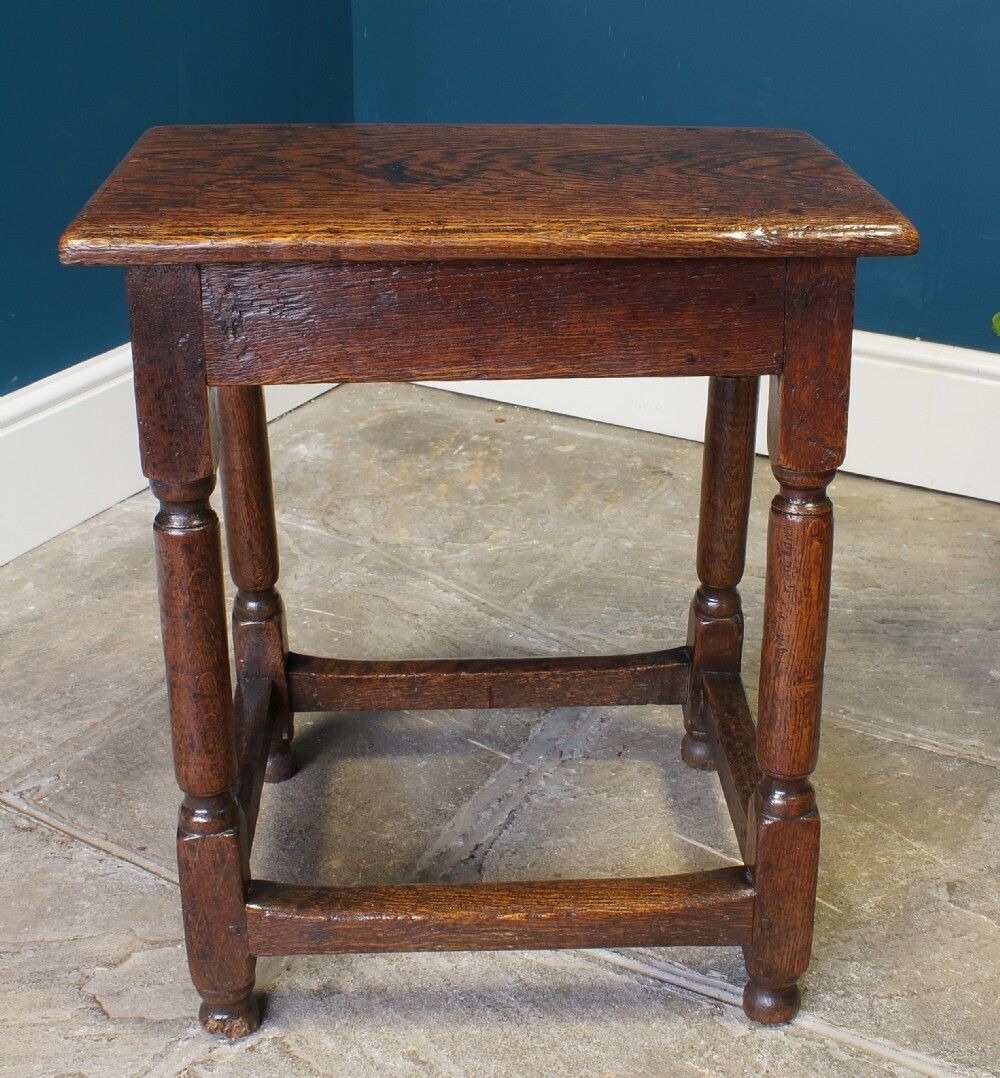 17th Century Oak Joint Stool., 1600s photo furniture