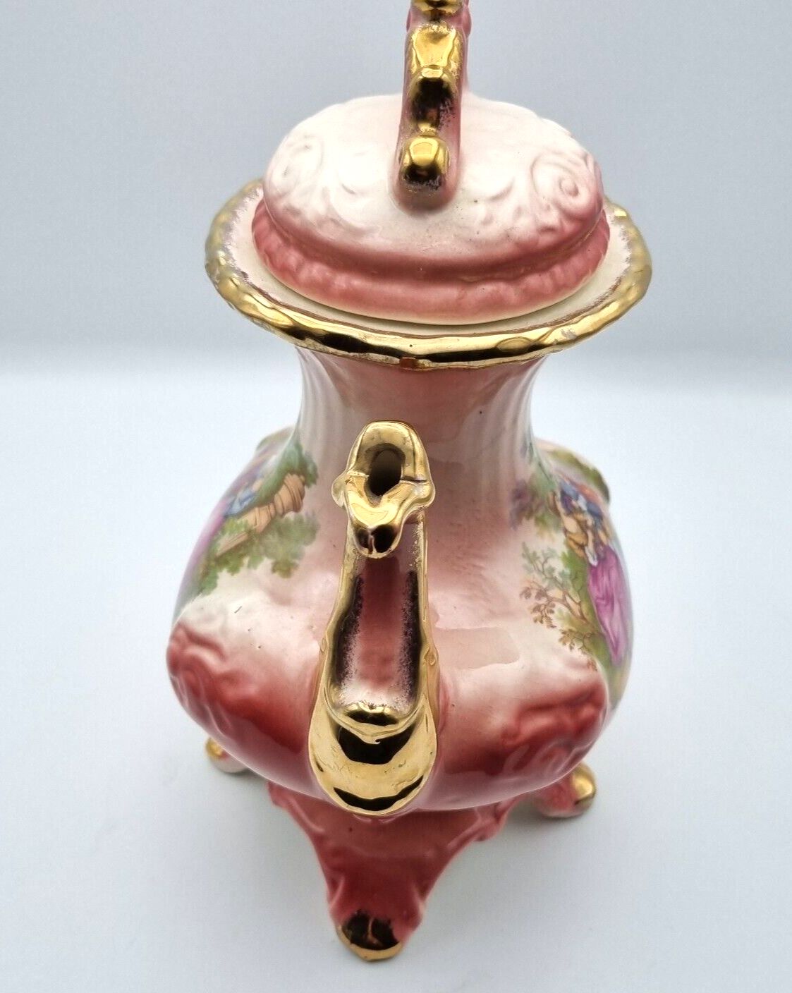 Royal Staffordshire Antique Teapot Ironstone Tea Pot Fragonard C1900 photo vinterior
