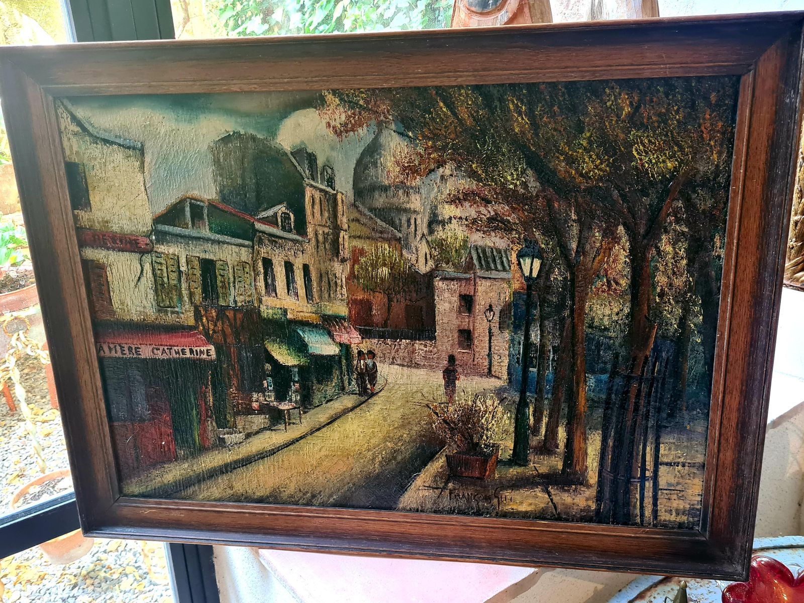 Augustin Francois Guille Aka Archiguille, Paris School Cityscape, Circle Of Maurice Utrillo, La Mère Catherine Montmartre (1960) photo for sale