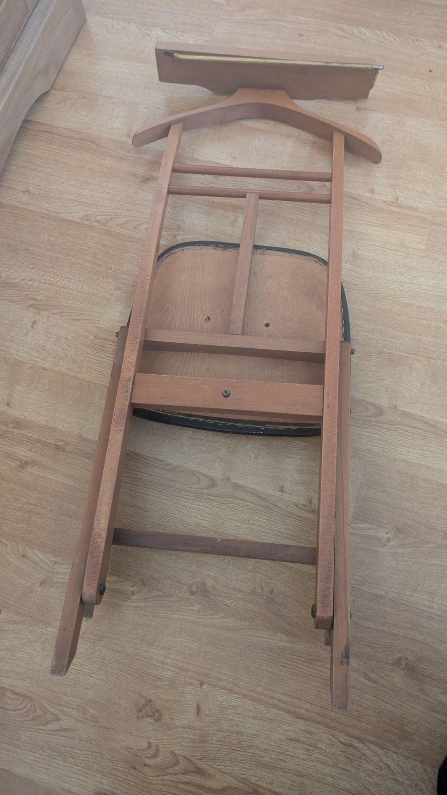 Butler Valet Folding Chair Clothes Stand. Beech And Vinyl. Fratelli Reguitti. Mid Century photo buy