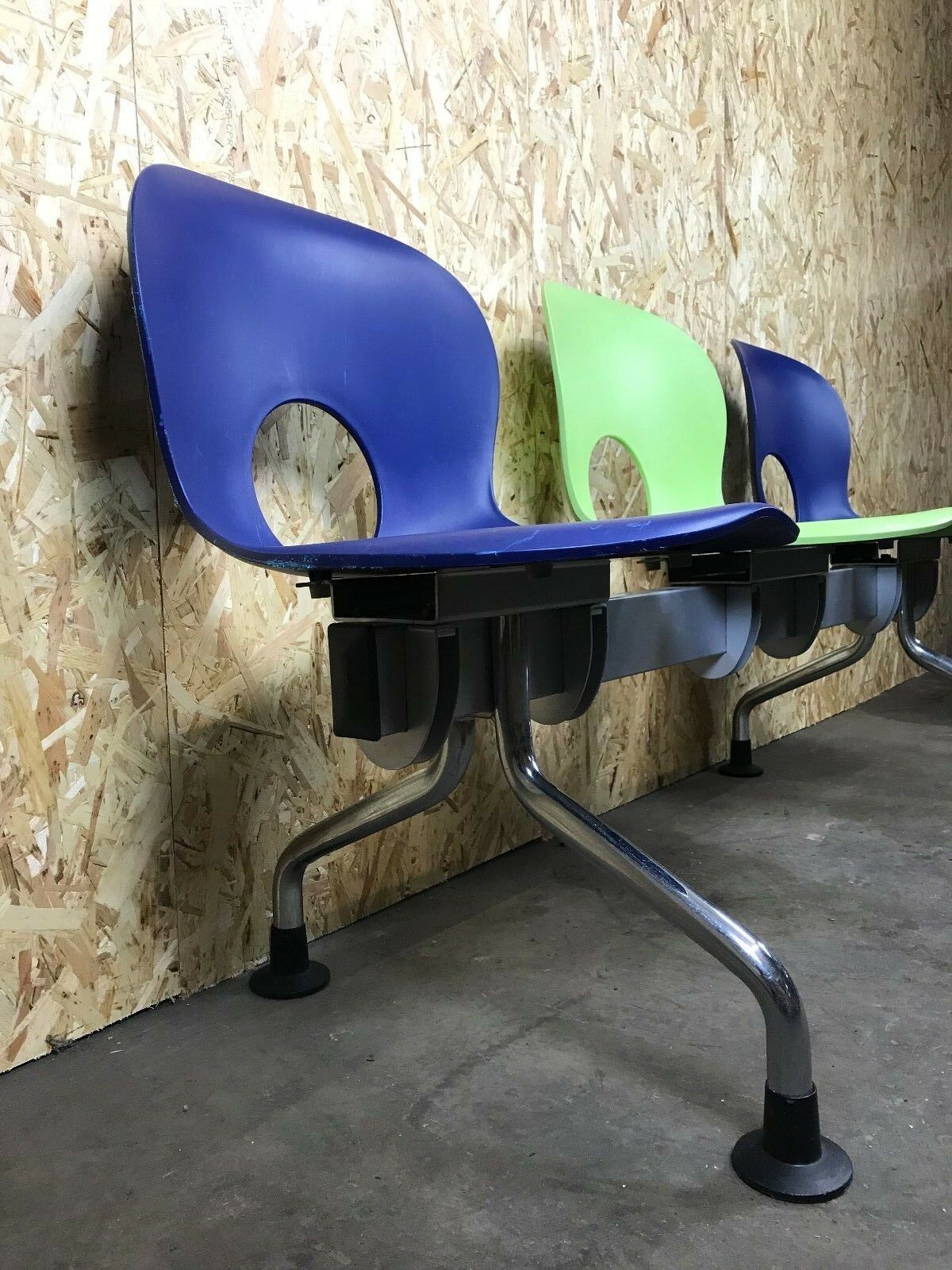 3 Seater Bench Paul Barbieri Oliva Rexite 3 Seater Chair Waiting Bench Chrome Italy photo vintage