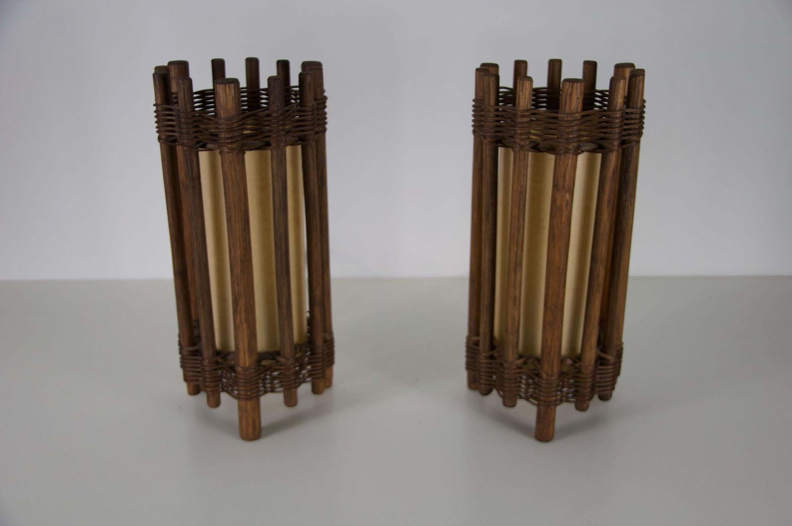 Pair Of Midcentury Wooden Table Lamps In The Style Of Temde, Circa 1970 photo 794.0